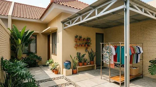 Kanopi Samping Rumah untuk Area Jemur, Gemini AI