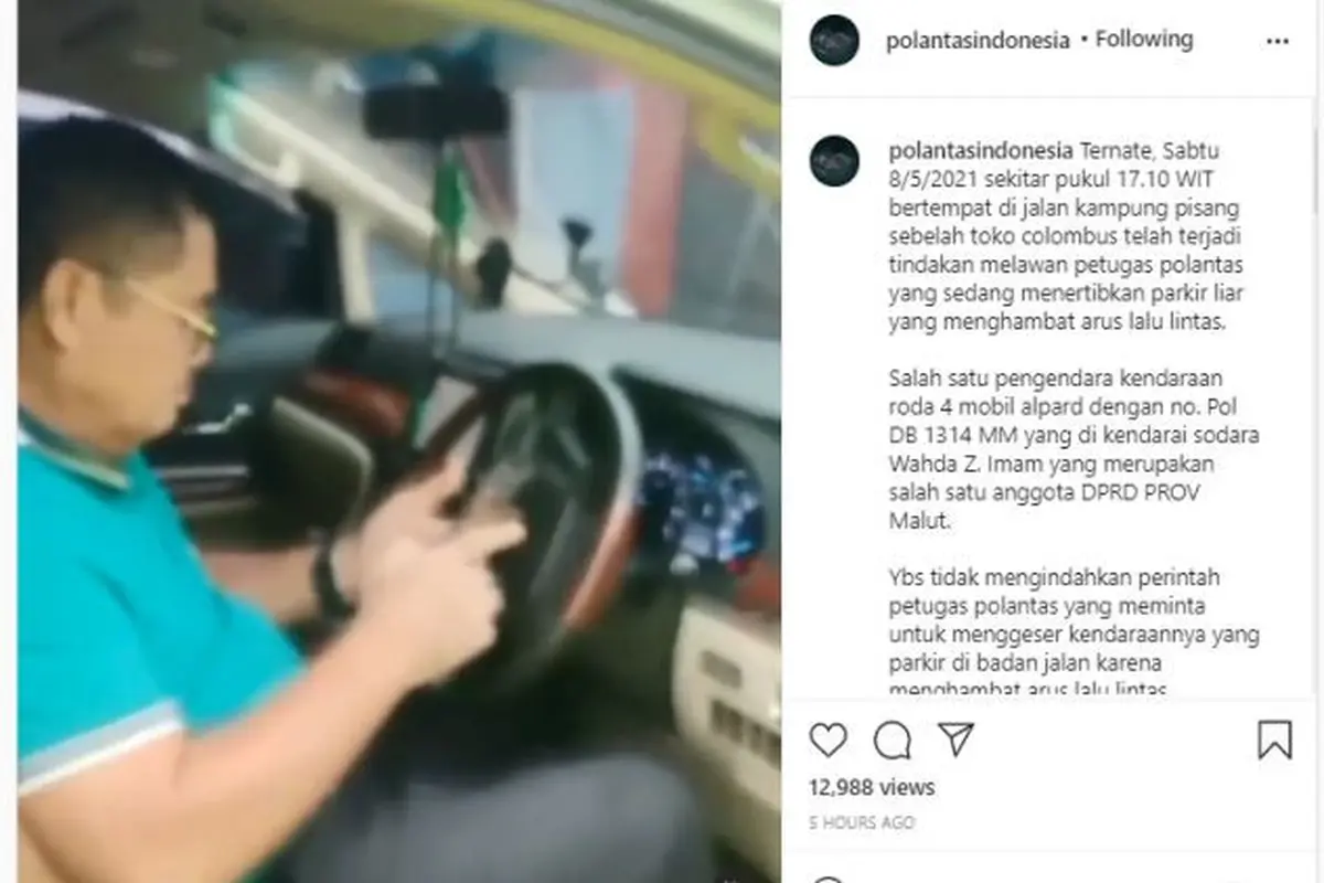 Pengemudi Mobil yang Diduga Anggota DPRD Parkir Sembarangan dan Melawan Petugas (Ist)