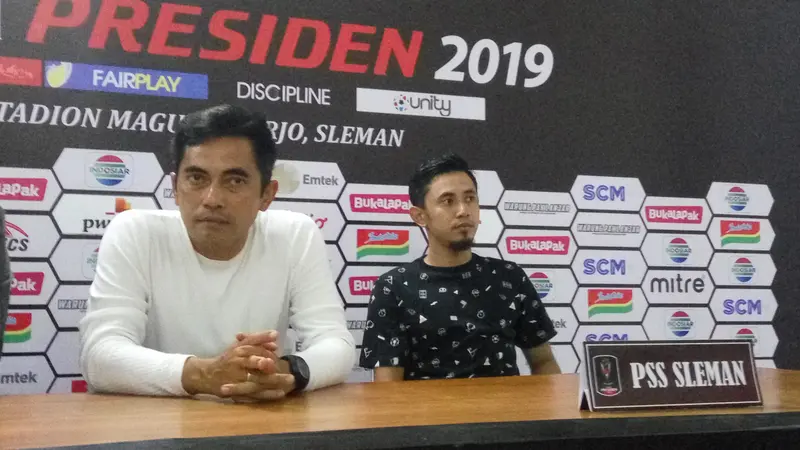 Pelatih PSS Sleman, Seto Nurdyantoro (Liputan6.com / Switzy Sabandar)