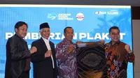 Sekretaris Pascasarjana UIN Jakarta/Ketua pcm Muhammadiyah Rianto Al Arif, Guru Besar UIN Jakarta yang juga Ketua Umum ADI Armai Arief, Wamendikti Ristek RI Fauzan, Ketua Asosiasi Dosen Indonesia Mohammed Ali Berawi. (Liputan6.com)