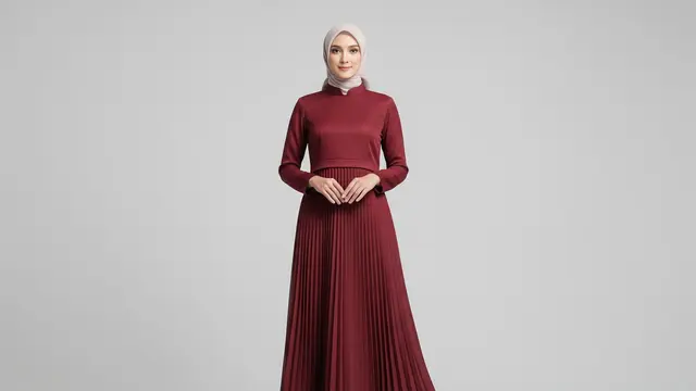 Gamis Plisket Kerah Shanghai