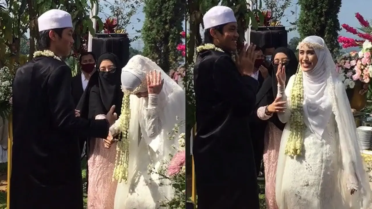 Pasangan Pengantin Hasil Taaruf Ini Malu-Malu saat Gandengan, Bikin Tamu Ngakak