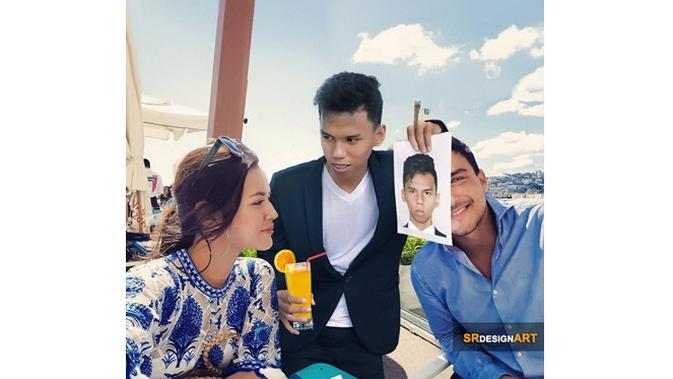 6 Editan Foto Pria Bersama Penyanyi Cewek Tanah Air, Kocak (sumber: Instagram/srdesignart)