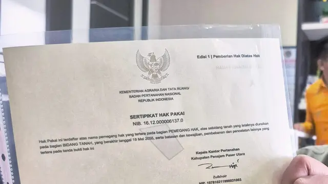 Sertifikat Hak Pakai Lahan