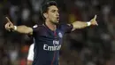 Selebrasi gelandang PSG, Javier Pastore setelah mencetak gol ke gawang Toulouse pada laga Liga Prancis 2017/2018 di Parc des Princes, Paris (20/8/2017). Javier Pastore didatangkan PSG dari Palermo pada awal musim 2011/2012 dengan nilai transfer 42 juta euro atau kini setara Rp708 miliar. Bertahan selama 7 musim bersama PSG hingga 2017/2018, AS Roma, Elche dan Qatar SC menjadi tiga klub terakhirnya. Saat ini ia berstatus tanpa klub setelah dilepas Qatar SC pada akhir musim 2022/2023. (AFP/Thomas Samson)