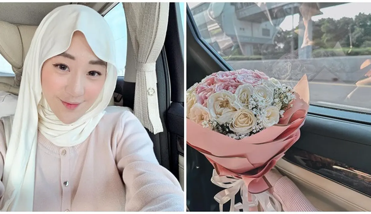 Unggahan Larissa Chou pada Maret 2024. Larissa dapat bunga mawar pink dan putih dari sang suami yang selaras dengan busana yang dikenakannya saat itu. Tissue paper nya warna merah muda membuat buket bunga Larissa Chou dari suami ini makin cantik. Pamer senyuman manis, tak sedikit netizen yang sebut Larissa Chou makin bahagia usai menikah dengan Ikram Rosadi. (Liputan6.com/IG/@larissachou)