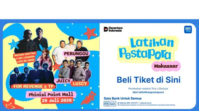Jangan Lewatkan Latihan Pestapora Makassar, Begini Cara Beli Tiket dan Dapatkan Promo BRImo