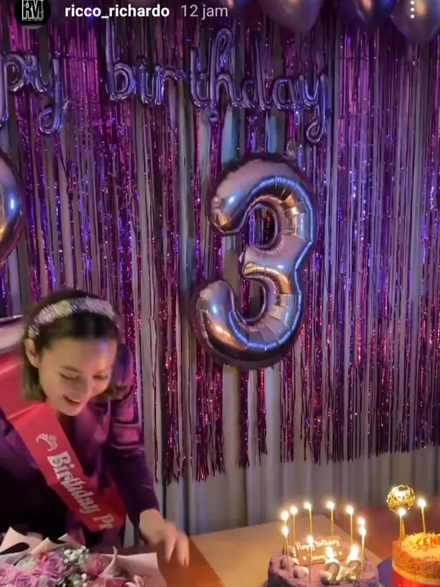 Amanda Manopo dapat surprise yang serba ungu