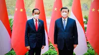 Presiden Jokowi melakukan pertemuan bilateral dengan Presiden RRT Xi Jinping, di Villa 14, Diaoyutai State Guesthouse, Beijing, Selasa (26/07/2022). (Foto: BPMI Setpres/Laily Rachev)