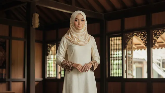 Gamis Batik Brokat Cocok Acara Outdoor