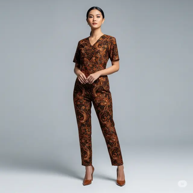 Model Jumpsuit Batik Wanita Terkini.