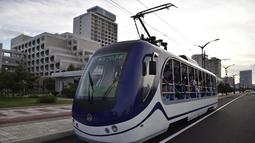 Resor megah bernama Kawasan Wisata Pantai Wonsan Kalma atau Wonsan Kalma Coastal Tourist Area tersebut dapat menampung hampir 20.000 pengunjung. (KIM Won Jin/AFP)