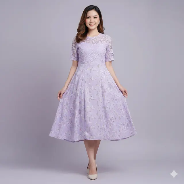 Model Dress Batik Lengan Pendek Motif Minimalis Warna Pastel. Gemini