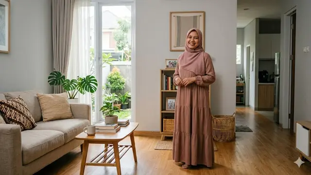 Model Gamis Lebaran Earth tone