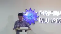 Buya Syafii Maarif menyampaikan pesan Idul Fitri yang mencerahkan pada acara syawalan PP Muhammadiyah di Yogyakarta (Liputan6.com /Switzy Sabandar)