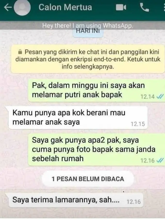 Chat Kocak saat Mencoba Melamar Ini bikin Ketawa Ngakak