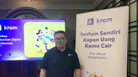 Presiden Direktur PT Krom Bank Indonesia Anton Hermawan&nbsp;bertemu dengan wartawan&nbsp;di Jakarta, Selasa (9/7/2024). (Natasha/Liputan6.com)