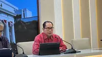 Direktur Pelindungan WNI dan BHI Kemlu RI Judha Nugraha dalam pernyataan pers di Kemlu RI, Kamis (6/3/2025). (Liputan6.com/Benedikta Miranti)