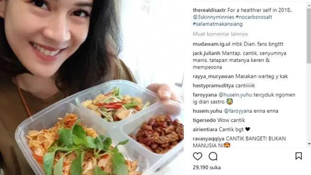 Dian Sastro sering mengunggah aktivitas gaya hidup sehat (@therealdisastr)