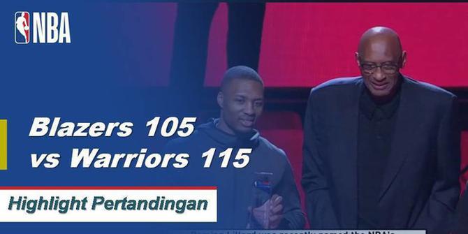 Cuplikan Pertandingan NBA : Warriors 115 vs Trailblazers 105