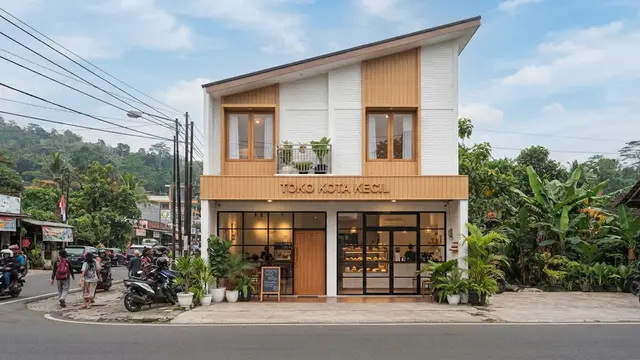 Desain ruko minimalis modern yang fungsional dan hemat biaya untuk usaha model minimalis Skandinavia kayu