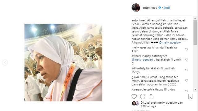 Melly Goeslaw Ulang Tahun di Tanah Suci, Suami Ungkap Rasa 