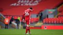 Reaksi pemain Liverpool, Andrew Robertson usai timnya dikalahkan Fulham dalam pertandingan lanjutan Liga Inggris. (Foto: AFP/Pool/Paul Ellis)