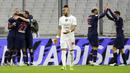 Paris Saint-Germain (PSG) sukses menjadi jawara pada laga derbi bertajuk Le Classique melawan Marseille. (AP Photo/Daniel Cole)