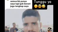 Tangkapan layar pemuda di Pekanbaru, Riau, tantang polisi menangkapnya terkait barang bukti narkoba. (Liputan6.com/M Syukur)