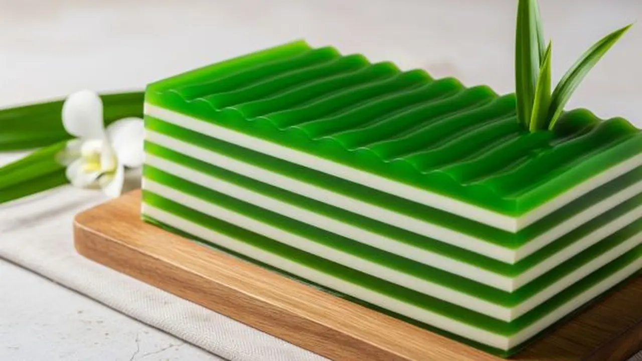Kue Lapis Agar-Agar Pandan