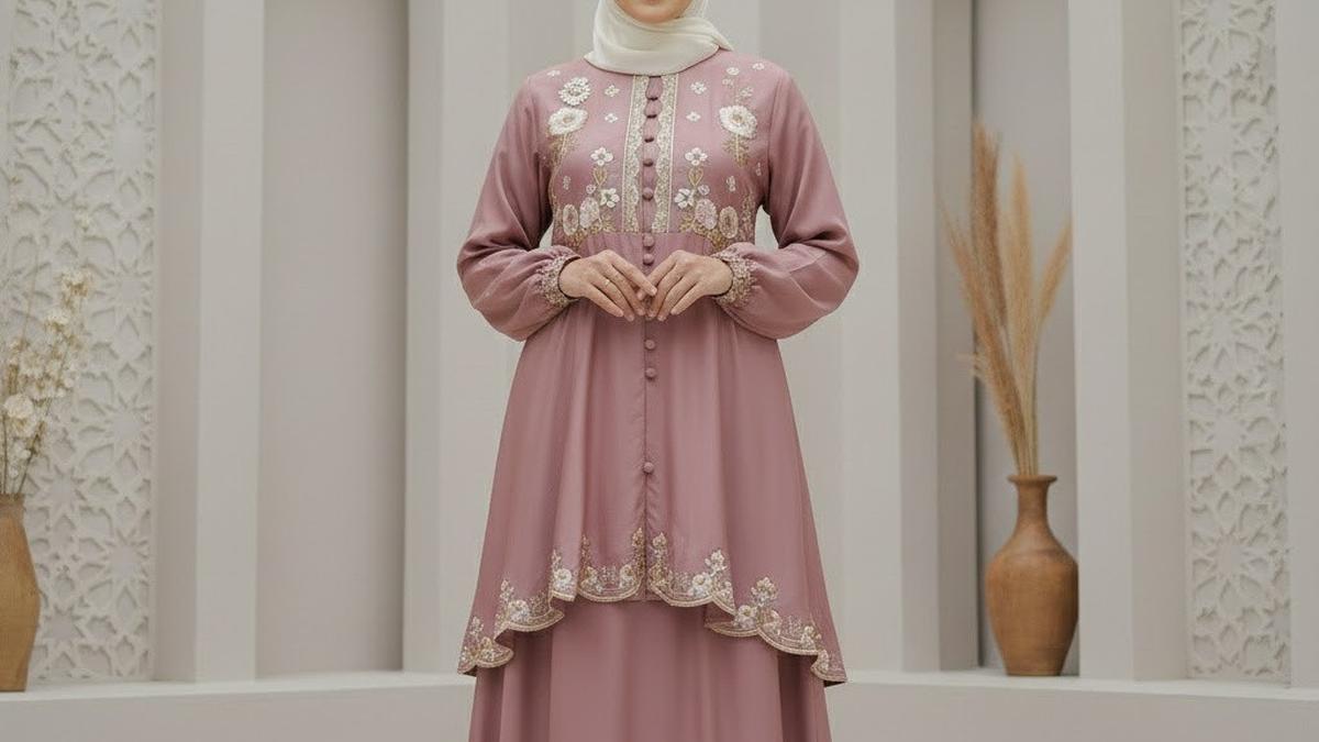 7 Model Gamis Potongan Dua Tingkat untuk Lebaran 2026, Nyaman dan Anggun Dikenakan para Ibu
