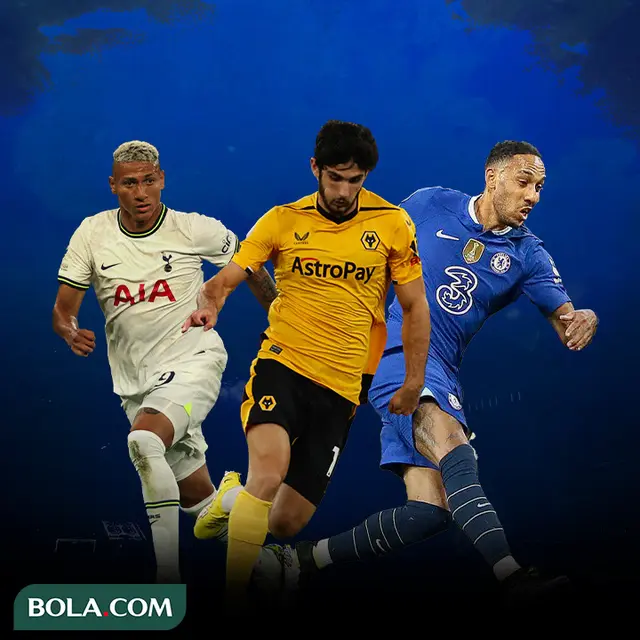 Ilustrasi - Aubameyang, Richarlison, Goncalo Guedes