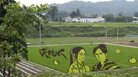 Sawah di Jepang dapat dijadikan media lukis.