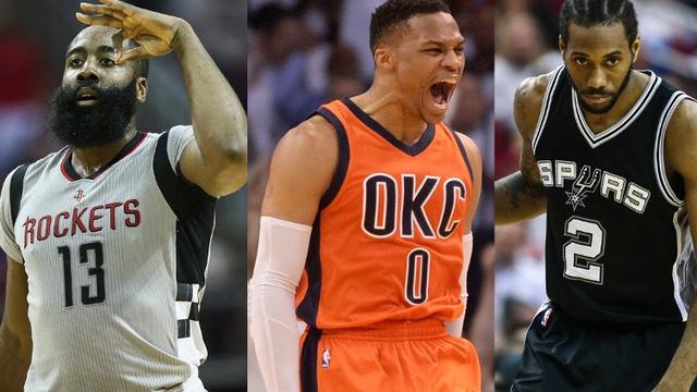 James Harden, Russell Westbrook, Kawhi Leonard 