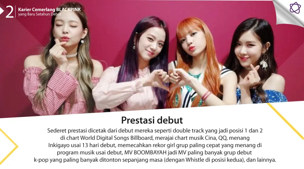 Karier Cemerlang BLACKPINK yang Baru Setahun Debut. (Foto: Twitter/YG_BLACKPINK, Desain: Nurman Abdul Hakim/Bintang.com)