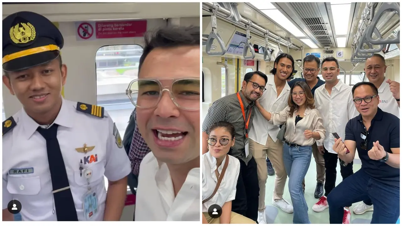 Raffi Ahmad naik LRT Jabodebek bareng rekan artis (Foto: instagram raffinagita1717)