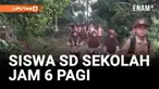 PELAJAR SD DI PURWAKARTA BANGUN SUBUH JALAN KAKI KE SEKOLAH