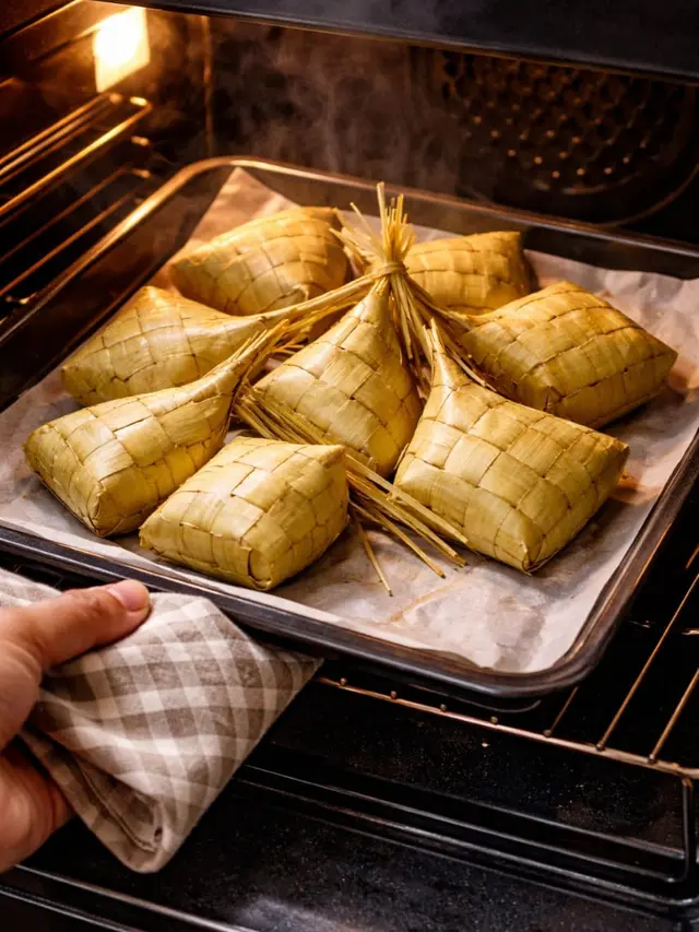 Memanfaatkan Oven untuk Penghangatan Ketupat
