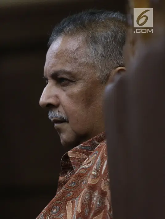 Terdakwa kasus dugaan suap proyek PLTU Riau-1, mantan Dirut PLN Sofyan Basir mendengarkan pendapat dari saksi ahli dalam sidang lanjutan di Pengadilan Tipikor, Jakarta, Senin (19/8/2019). Sidang mendengarkan keterangan saksi yang dihadirkan Jaksa Penuntut dari KPK. (Liputan6.com/Herman Zakharia)