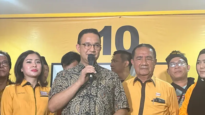 Mantan Gubernur DKI Jakarta Anies Baswedan menyambangi DPD Partai Hanura Jakarta, Minggu (25/8/2024).