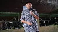 Menteri Koperasi dan UKM Teten Masduki dalam dialog bersama Kelompok Peternak Karya Muda Mandiri, di Kampung Cihareuday, Cilawu, Kabupaten Garut, Minggu (20/12/2020).