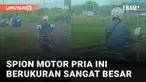 Pengendara motor ini gunakan spion tidak biasa di motornya mengundang perhatian