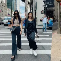 Anya dan Pevita melenggang di tengah kota New York, cantiknya buat netizen sulit memilih, (Instagram @anyageraldine)