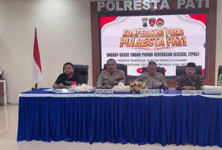 Mapolres Pati konferensi pers kasus pencabulan santriwati