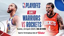 NBA Playoffs 2025 Game 2: Warriors vs Rockets (Sumber: Dok. Vidio)