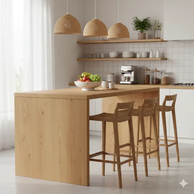 Model Meja Dapur Minimalis dari Kayu