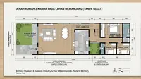 6 Denah Rumah 3 Kamar Tanpa Sekat untuk Lahan Memanjang, Bikin Ruangan Terasa Lebih Luas