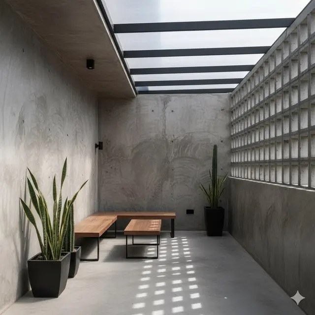 Desain Industrial Minimalis dengan Beton Ekspos