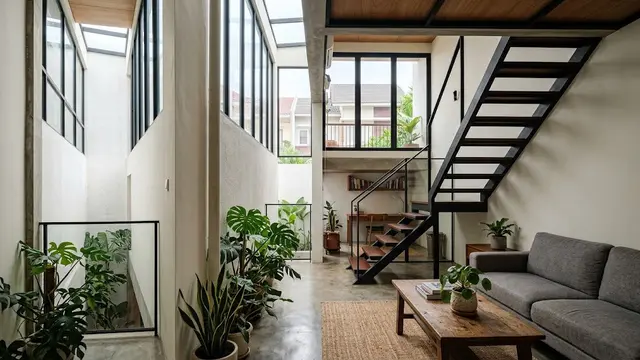 7 Inspirasi Desain Void Rumah Kecil, Trik Bikin Hunian Mungil Terasa Lega dan Sejuk