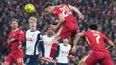 Jumat 7 Februari 2025, Liverpool meladeni Tottenham di Anfield dalam duel leg kedua semifinal Carabao Cup 2024/2025. Sebelumnya, di leg pertama di markas Spurs lalu, The Reds keok dengan skor tipis 0-1. (AP Photo/Jon Super)